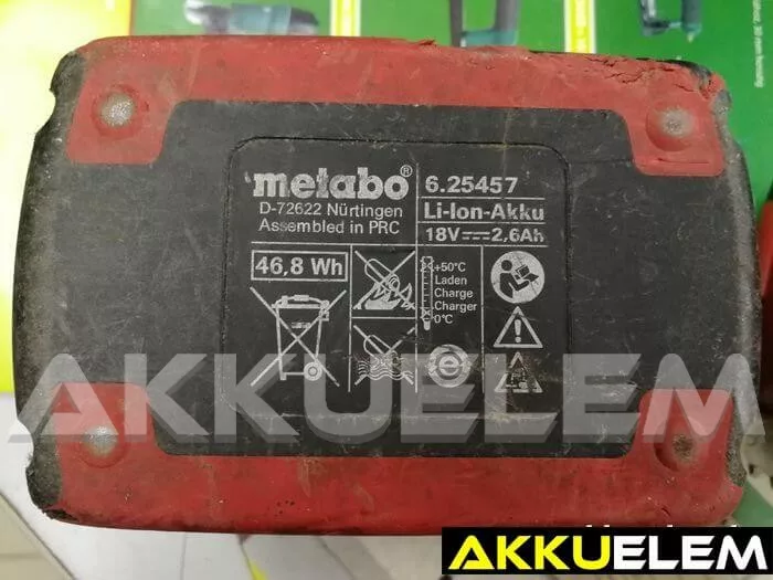 AKKUFELÚJÍTÁS Metabo 18V 3Ah Li-Ion akkupakk 6.25457