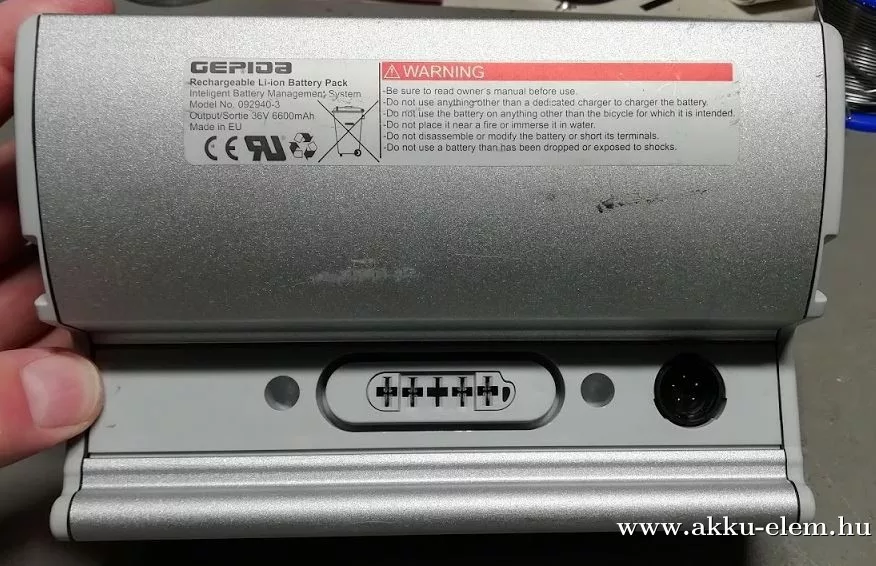 AKKUFELÚJÍTÁS GEPIDA Kerékpár akkupakk 36V 6600mAh (7500mAh) 092940-3