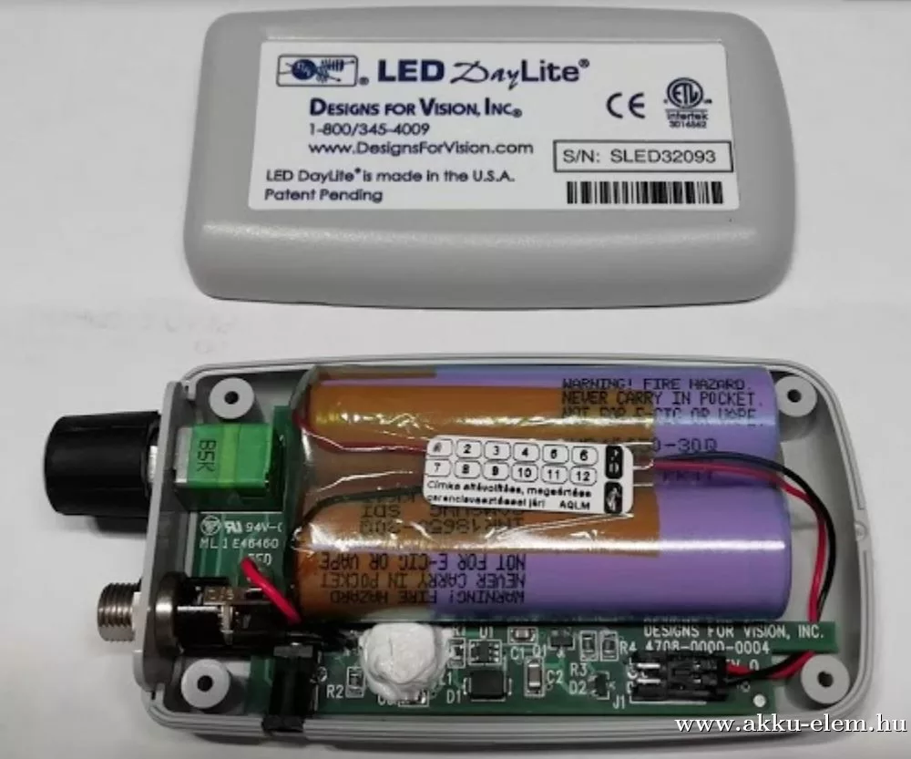 AKKUFELÚJÍTÁS LED DayLite DEVI-LEDS, 7.2V 3000mAh lámpa akkupakk