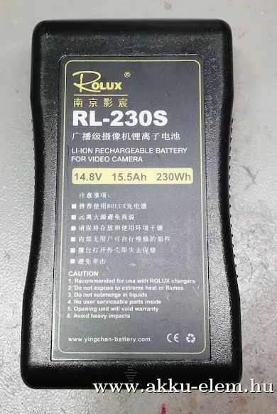 AKKUFELÚJÍTÁS Rolux RL-230S kamera akku 14.4V 15.6Ah