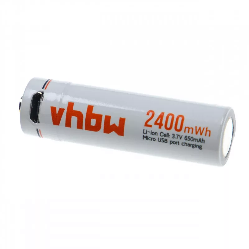 AA cella microUSB csatlakozó 650mAh Li-ion utángyártott akkumulátor AA cella microUSB csatlakozó 650mAh Li-ion utángyártott akkumulátor