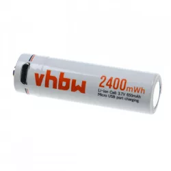 AA cella microUSB csatlakozó 650mAh Li-ion utángyártott akkumulátor