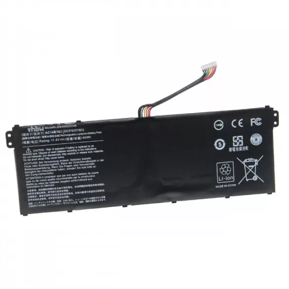 Acer Aspire E11 E15 V3 V5-132 E5 3500mAh utángyártott akkumulátor - VHBW