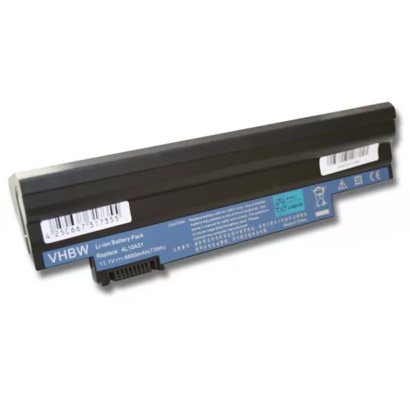Acer Aspire One D255 6600mAh utángyártott akkumulátor - VHBW