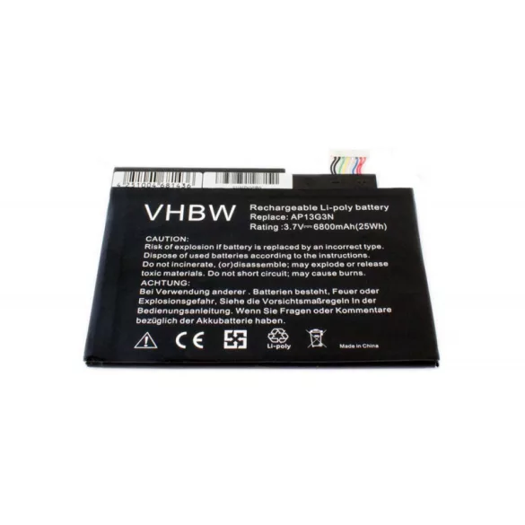 Acer Iconia Tab W3-810 6800mAh utángyártott akkumulátor - VHBW