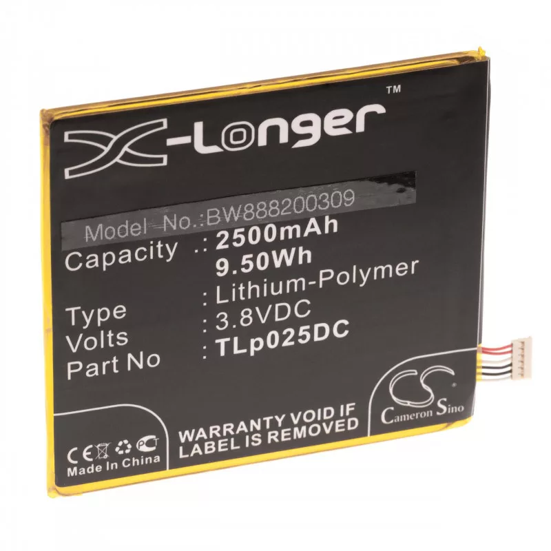Alcatel OT-8050D, TLp025DC, 2500mAh utángyártott akkumulátor Alcatel OT-8050D, TLp025DC, 2500mAh utángyártott akkumulátor
