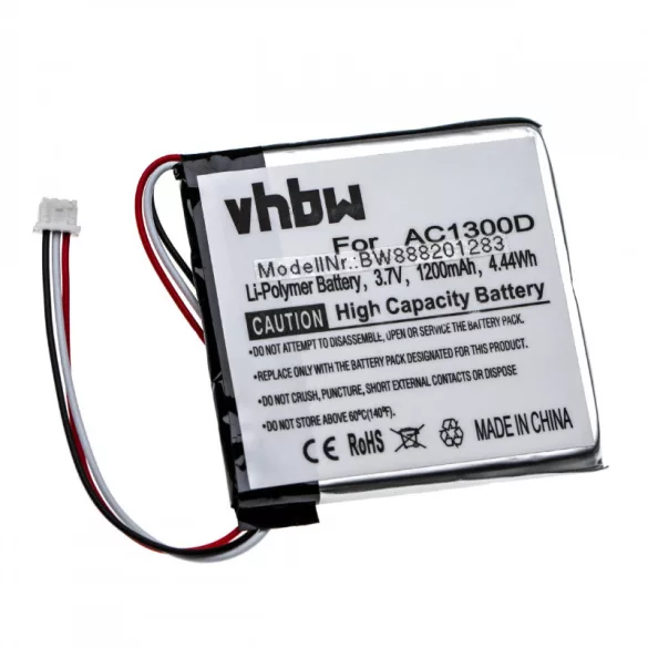 Angelcare AC1300-D szülői egység 3.7V, Li-Polymer, 1200mAh utángyártott akkumulátor - VHBW