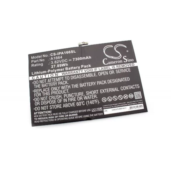 Apple Ipad Pro 9.7 A1664 7300mAh utángyártott akkumulátor - VHBW