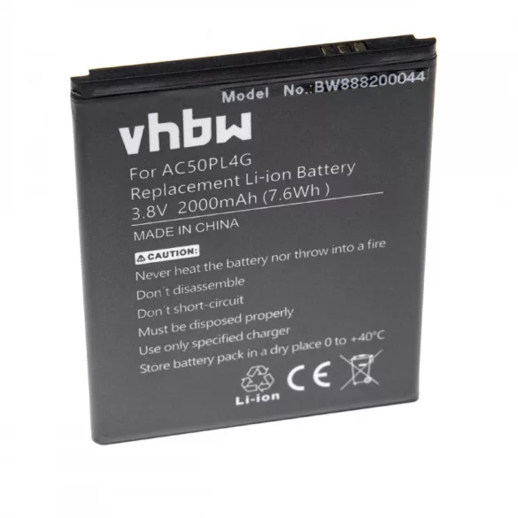 Archos 50 Platinum 4G 2000mAh utángyártott akkumulátor - VHBW
