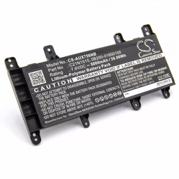 ASUS X756 X756UA 5000mAh utángyártott akkumulátor - VHBW