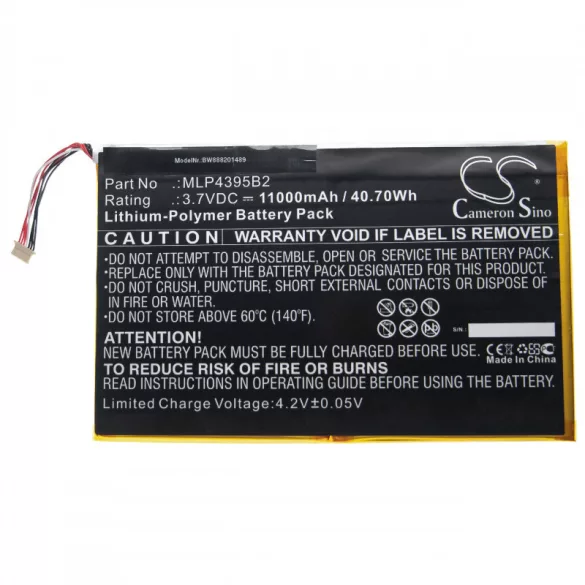 Autel MaxiSys MS908, MLP4395B2, 11000mAh utángyártott akkumulátor - VHBW