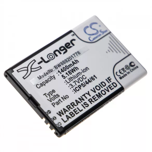 Bea-fon SL810, ICP5/44/61, 1400mAh utángyártott akkumulátor - VHBW