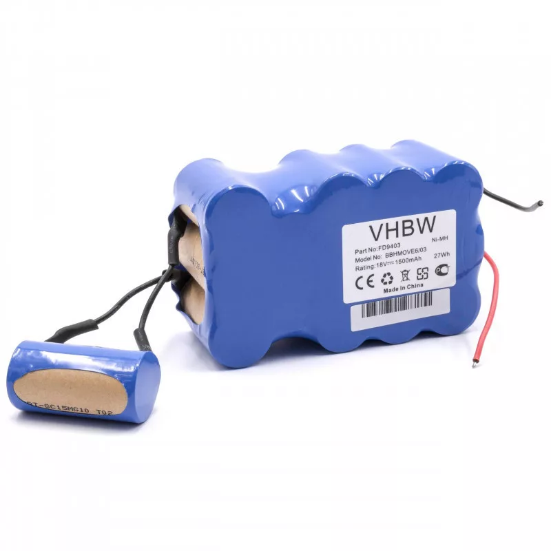 Bosch BBHMove6 NI-MH 18V 1500mAh utángyártott porszívó akkumulátor Bosch BBHMove6 NI-MH 18V 1500mAh utángyártott porszívó akkumulátor