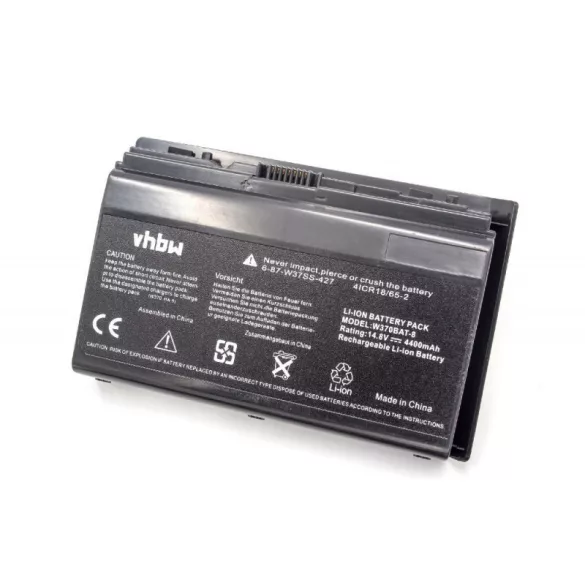 Clevo W350ETQ   14.8V 4400mAh utángyártott akkumulátor - VHBW