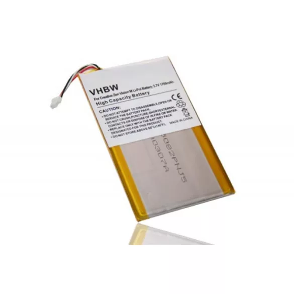 Creative Labs Zen Vision M 30GB 1700mAh utángyártott akkumulátor - VHBW