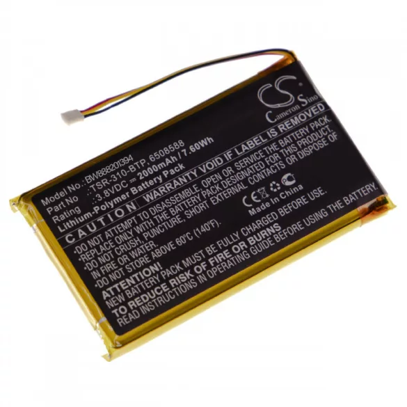 Crestron TSR-310 TSR-310-BTP 2000mAh utángyártott akkumulátor - VHBW