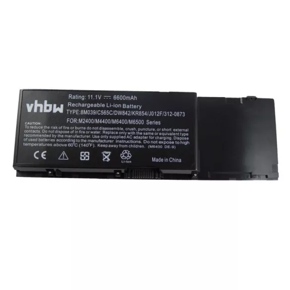 Dell Precision M6400 M6500 6600mAh fekete utángyártott akkumulátor - VHBW