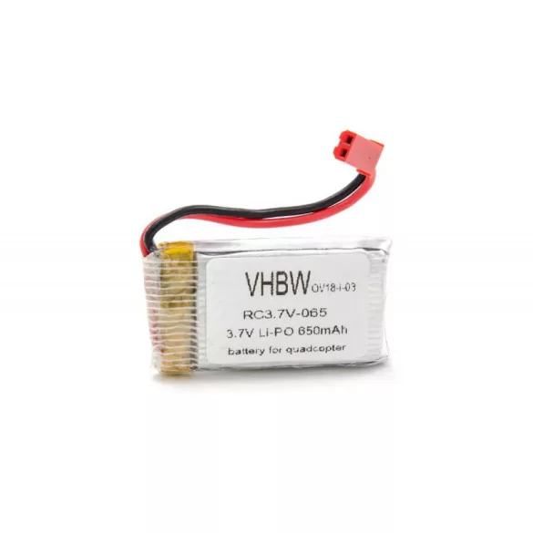 Quadcopter  Li-ion 3.7V 650mAh utángyártott drón akkumulátor - VHBW