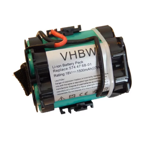Gardena R40Li R70Li Husqvarna robotfűnyíró 305 308 1500mAh utángyártott akkumulátor - VHBW