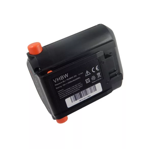 Gardena 09840-20 BLI-18 18V Li-ion 2500mAh utángyártott akkumulátor - VHBW