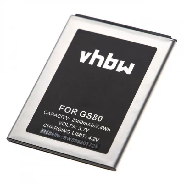 Gigaset GS80, – V30145-K1310-X469, 3,7V, 2000mAh utángyártott akkumulátor - VHBW