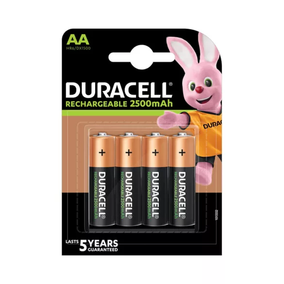Duracell AA 2500mAh NiMH akku 4db/csomag (ár/csomag)