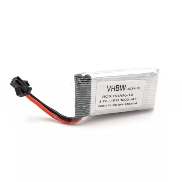 Helicopter AA0300-A Li-ion 3.7V 1000mAh utángyártott RC jármű akkumulátor - VHBW