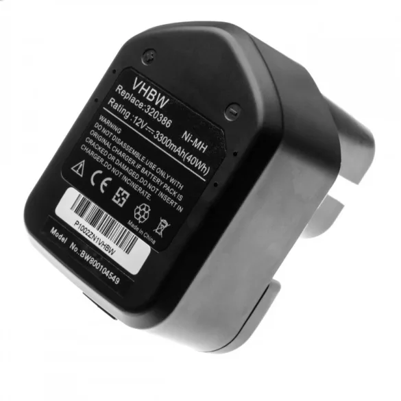 Hitachi CD 4D 12V NI-MH 3300mAh utángyártott akkumulátor - VHBW