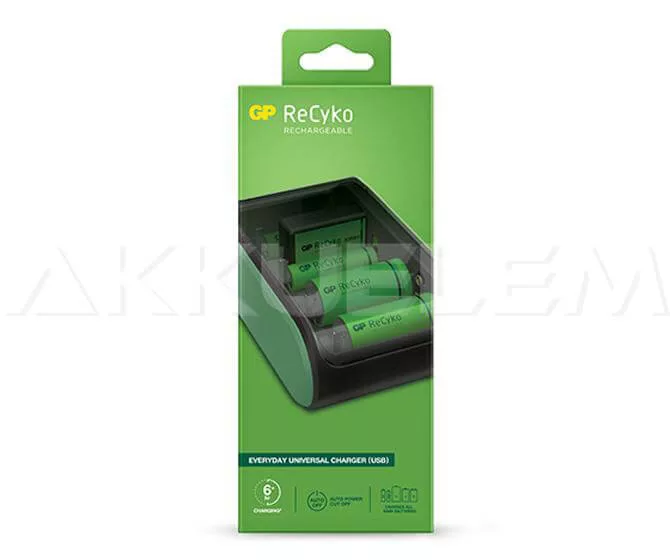 GP Recyko B631 univerzális akkutöltő powerbank AA/AAA/C/D/9V