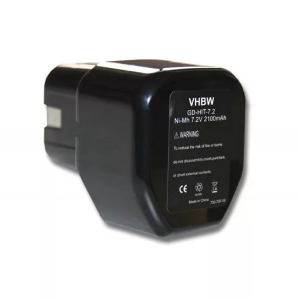 Hitachi EB712s 7.2V NI-MH 2100mAh utángyártott akkumulátor - VHBW