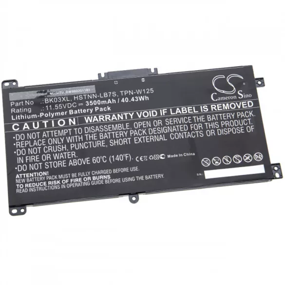 HP Pavilion X360 14-BA013NL BK03XL 3500mAh utángyártott akkumulátor - VHBW