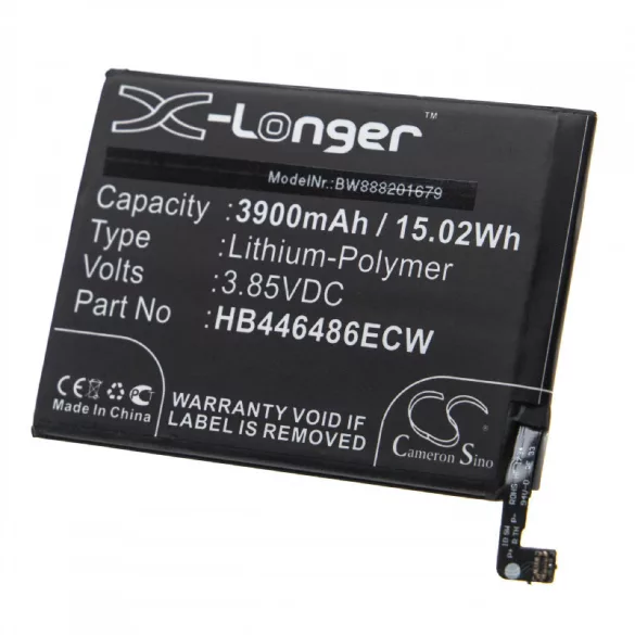 Huawei P Smart Z, HB446486ECW, 3900mAh utángyártott akkumulátor - VHBW
