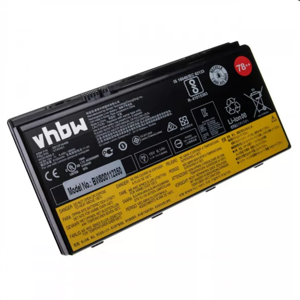 Lenovo Thinkpad P70 6400mAh utángyártott akkumulátor - VHBW