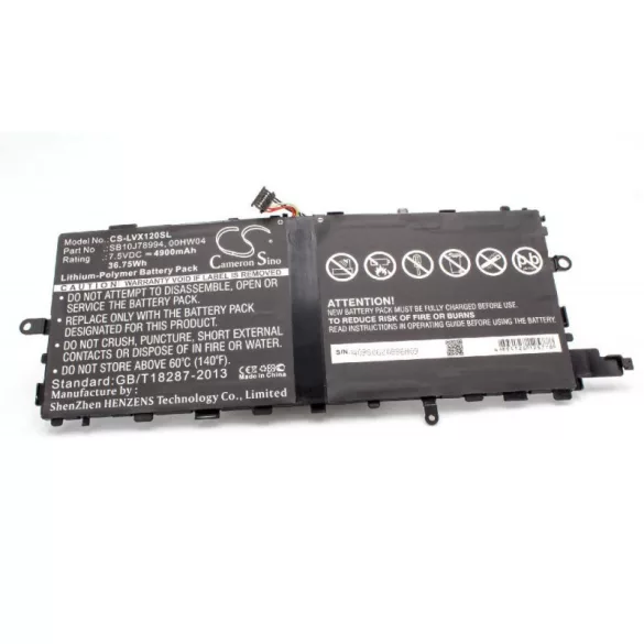 Lenovo ThinkPad X1 Tablet 4900mAh utángyártott akkumulátor - VHBW