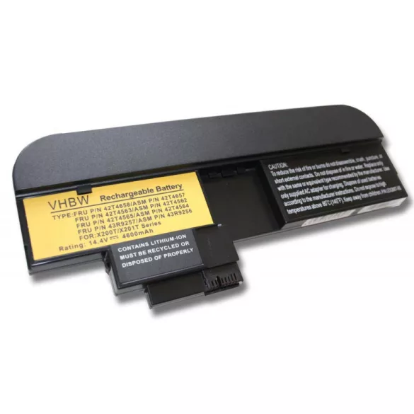 Lenovo X200 Tablet 4400mAh utángyártott akkumulátor - VHBW