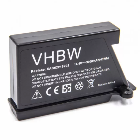 LG robotporszívó EAC60766101 3000mAh Li-ion 14.4V utángyártott porszívó akkumulátor - VHBW