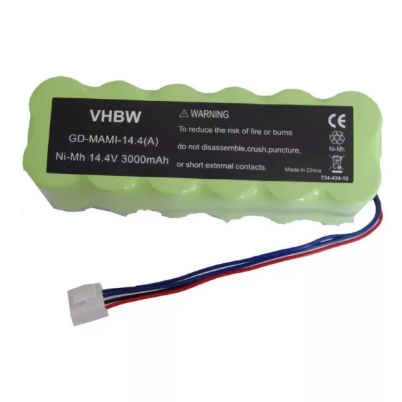 Mamirobot K3 K5 K7 NI-MH 14.4V 3000mAh utángyártott porszívó akkumulátor - VHBW