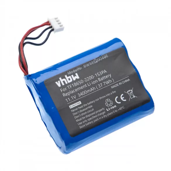 Marshall Stockwell TF18650-2200-1S3PA 3400mAh utángyártott akkumulátor - VHBW
