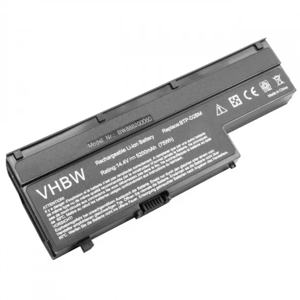 Medion BTP-D2BM fekete 14.4V 5200mAh utángyártott akkumulátor - VHBW