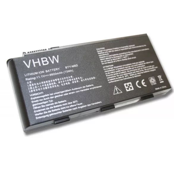 Medion BTY-M6D 6600mAh utángyártott akkumulátor - VHBW
