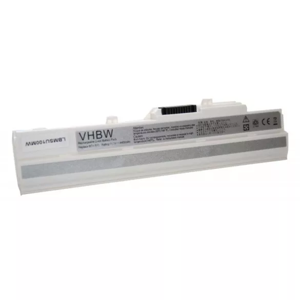 MSI U100 fehér 4400mAh utángyártott akkumulátor - VHBW