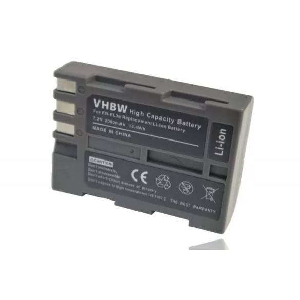 Nikon EN-EL3e 2000mAh utángyártott akkumulátor - VHBW
