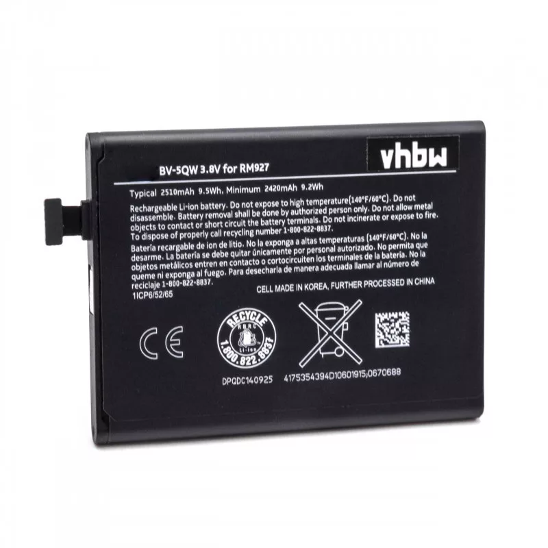 Nokia / Microsoft Lumia 929, 930, BV-5QW 2510mAh utángyártott akkumulátor
