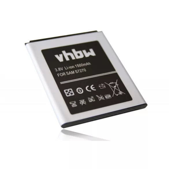 Samsung GT-S7270, GT-S7272 1500mAh utángyártott akkumulátor - VHBW