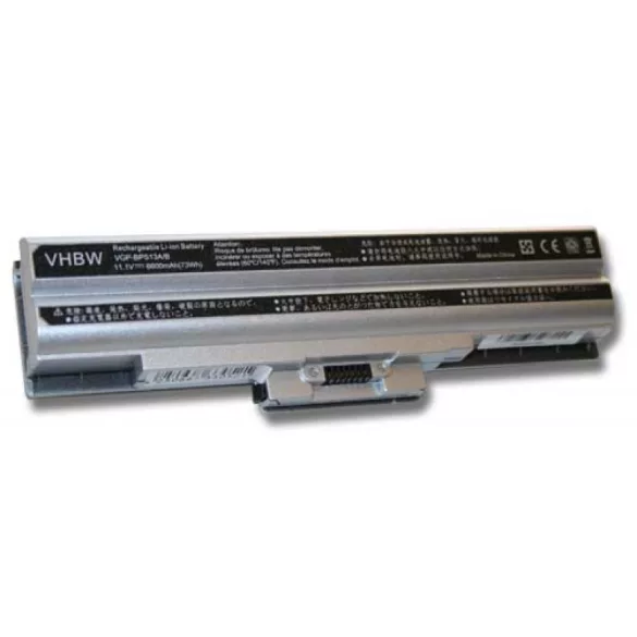 SONY VAIO BPS13 / BPS21 ezüst 6600mAh utángyártott akkumulátor - VHBW