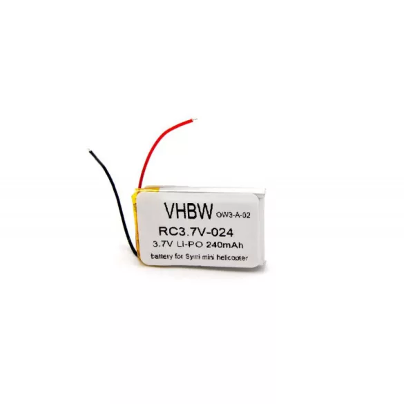 Syma S107 S108 Li-ion 3.7V 240mAh utángyártott RC jármű akkumulátor - VHBW