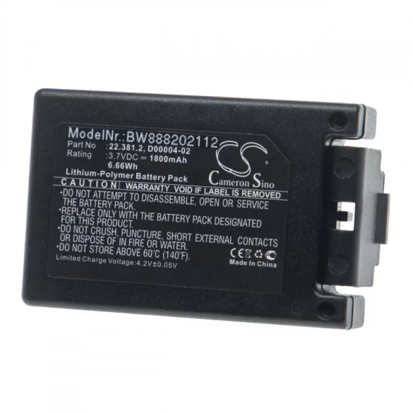 Teleradio TG-T11 PN-T19 Transmitter 22.381.2 1800mAh utángyártott akkumulátor - VHBW