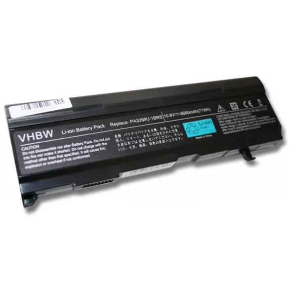 Toshiba Satellite A100 -- 6600mAh utángyártott akkumulátor - VHBW