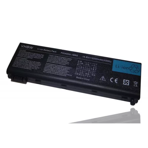 Toshiba Satellite L10 L20 L100 14.4V 2200mAh utángyártott akkumulátor - VHBW