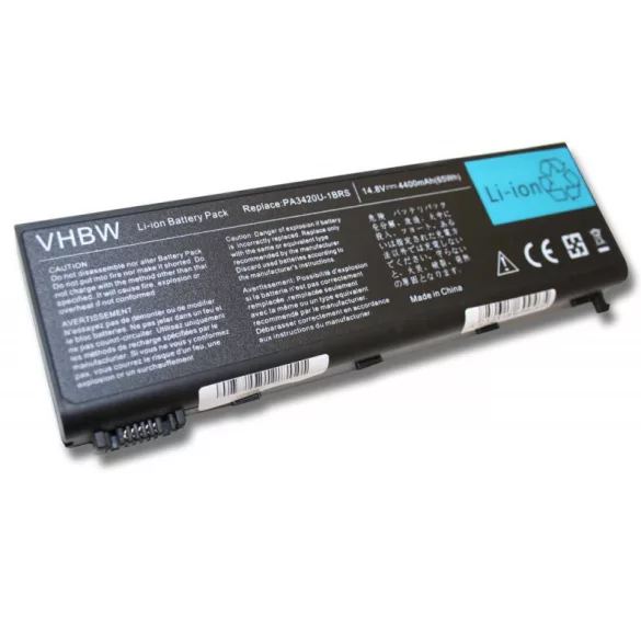 Toshiba Satellite L100 -- 4400mAh utángyártott akkumulátor - VHBW